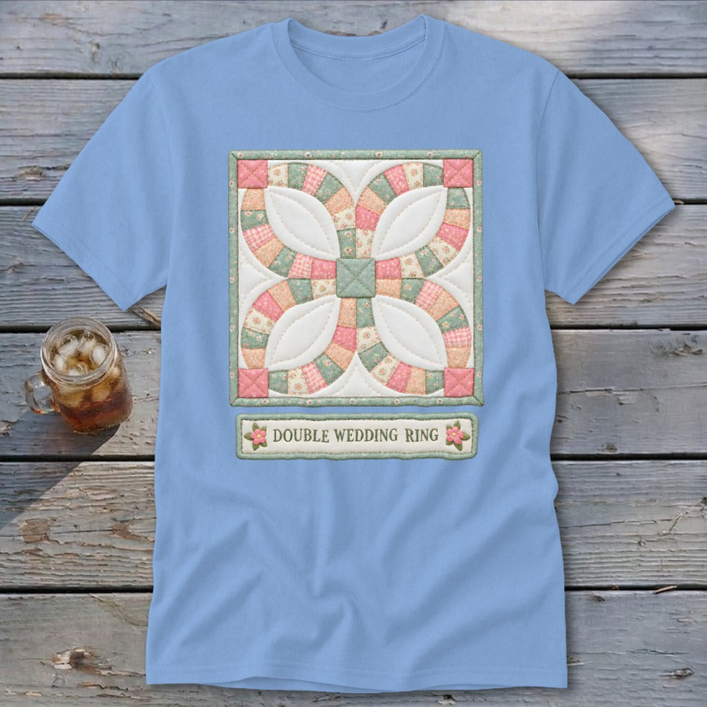 Double Wedding Ring Faux Quilt Block Classic Tee