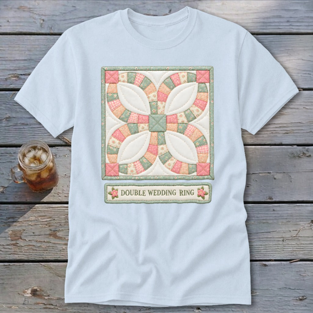 Double Wedding Ring Faux Quilt Block Classic Tee