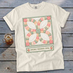 Double Wedding Ring Faux Quilt Block Signature Tee