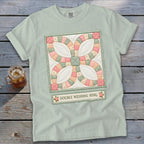 Double Wedding Ring Faux Quilt Block Signature Tee