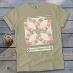 Double Wedding Ring Faux Quilt Block Signature Tee
