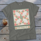 Double Wedding Ring Faux Quilt Block Signature Tee