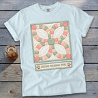 Double Wedding Ring Faux Quilt Block Signature Tee