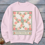 Double Wedding Ring Faux Quilt Block Sweatshirt