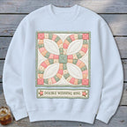 Double Wedding Ring Faux Quilt Block Sweatshirt
