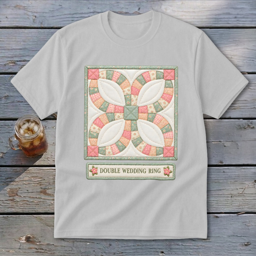 Double Wedding Ring Faux Quilt Block Youth Tee