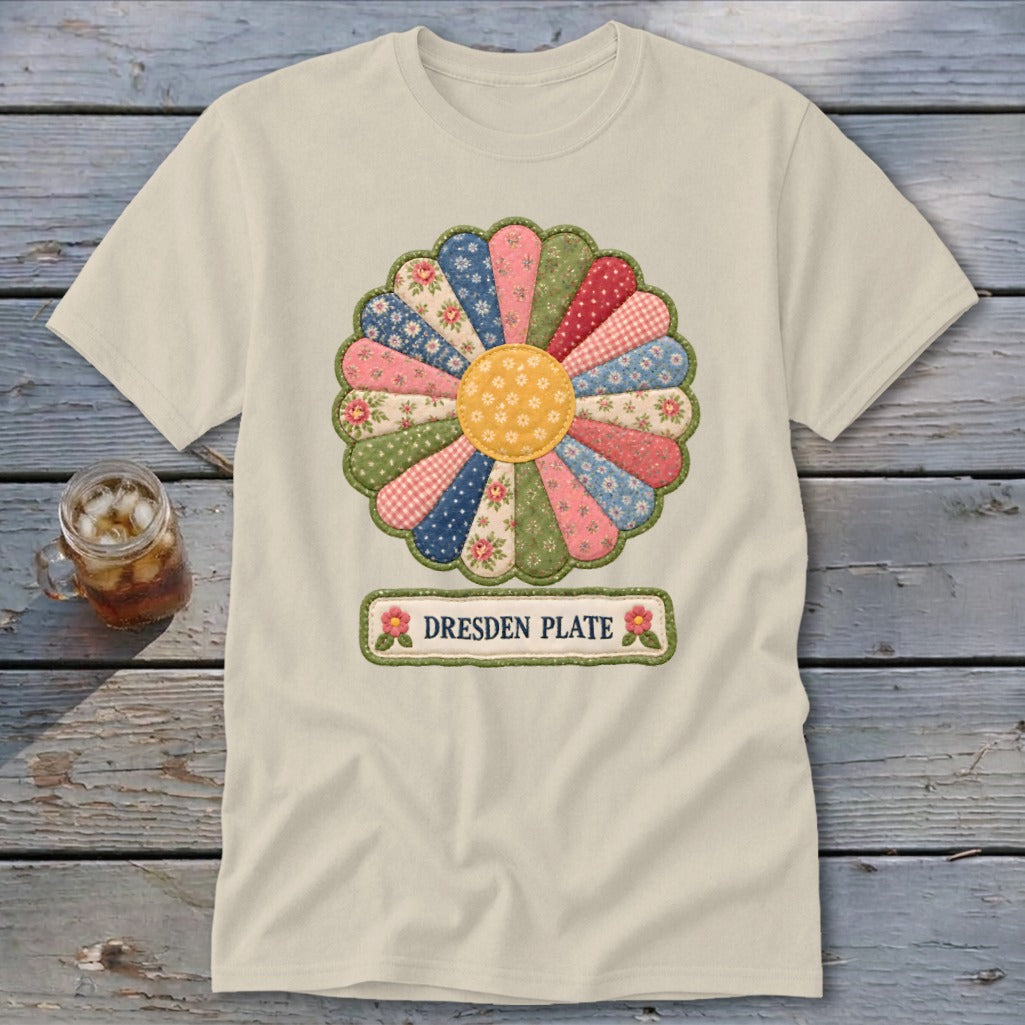 Dresden Plate Faux Quilt Block Classic Tee