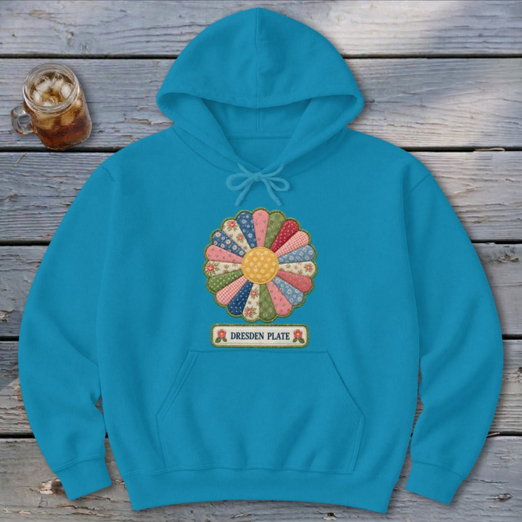 Dresden Plate Faux Quilt Block Hoodie