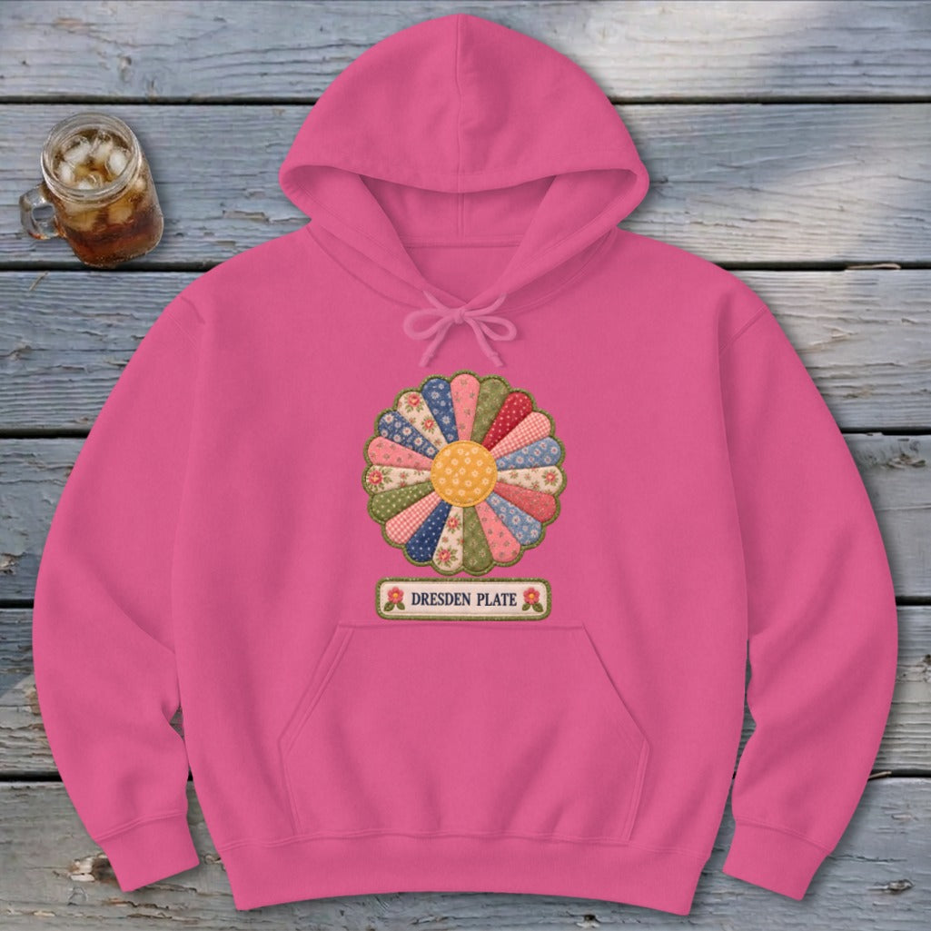 Dresden Plate Faux Quilt Block Hoodie