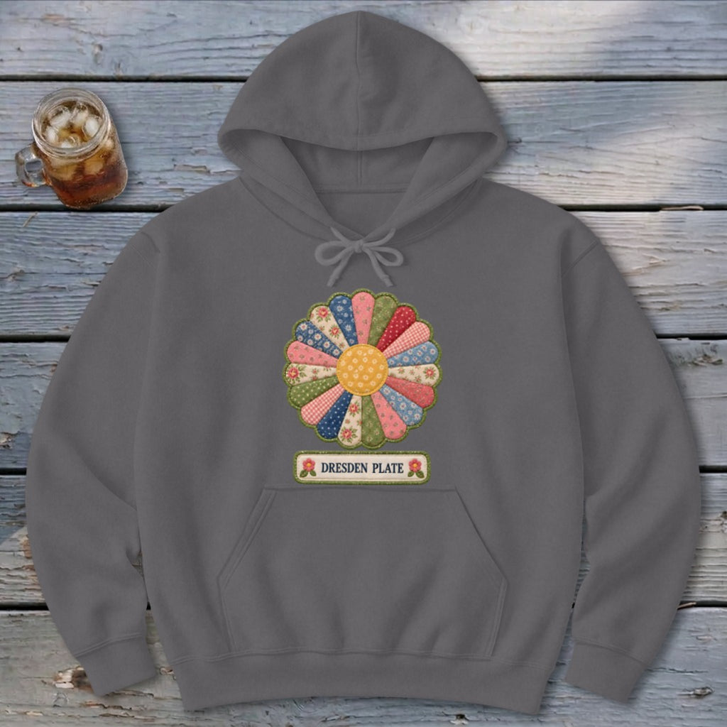 Dresden Plate Faux Quilt Block Hoodie