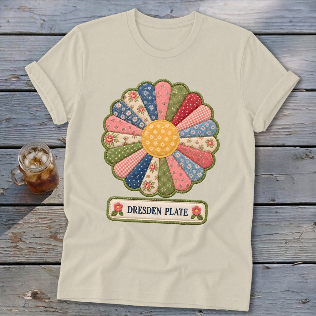 Dresden Plate Faux Quilt Block Softstyle Tee