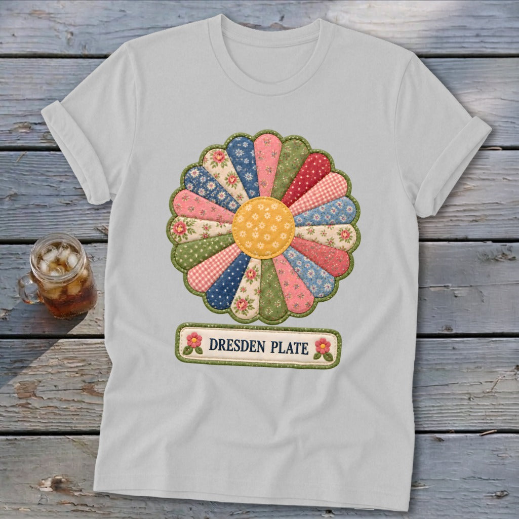 Dresden Plate Faux Quilt Block Softstyle Tee