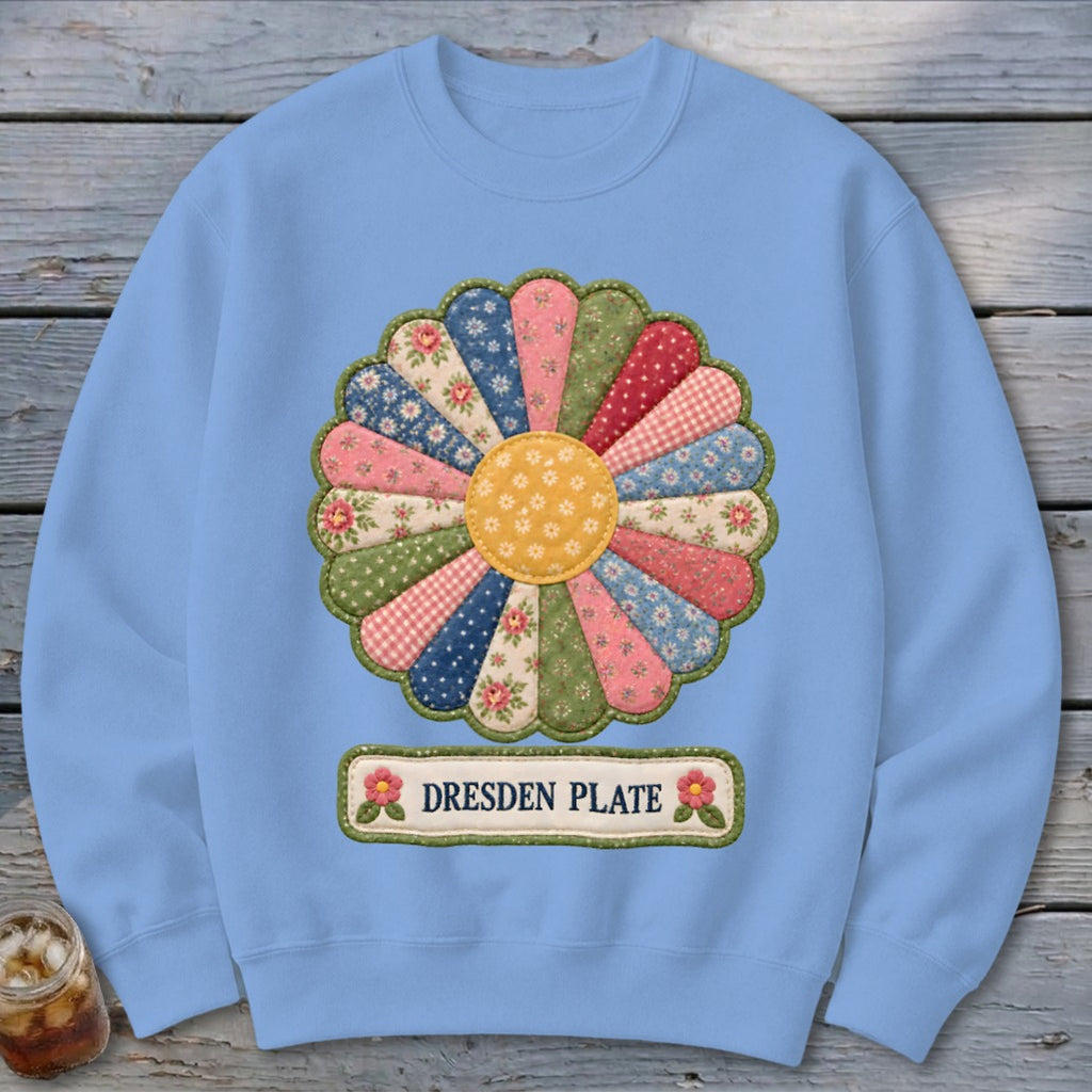 Dresden Plate Faux Quilt Block Sweatshirt