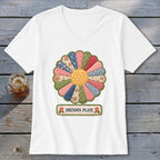 Dresden Plate Faux Quilt Block V-neck