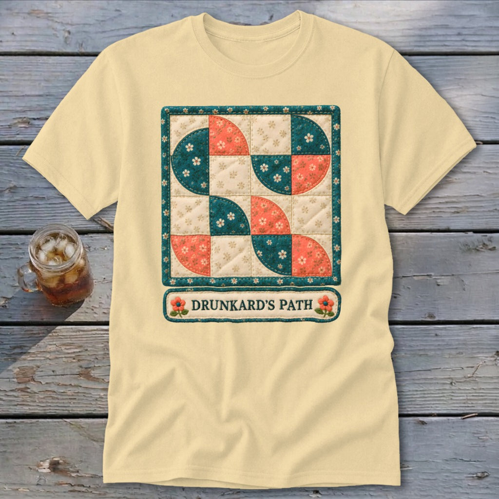 Drunkard's Path Faux Quilt Block Classic Tee