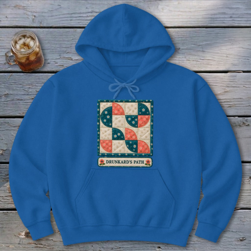Drunkard's Path Faux Quilt Block Hoodie