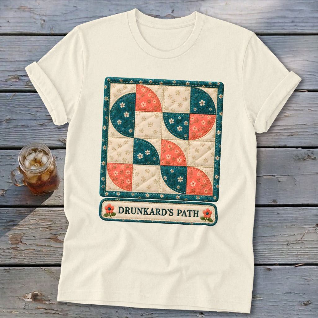 Drunkard's Path Faux Quilt Block Softstyle Tee