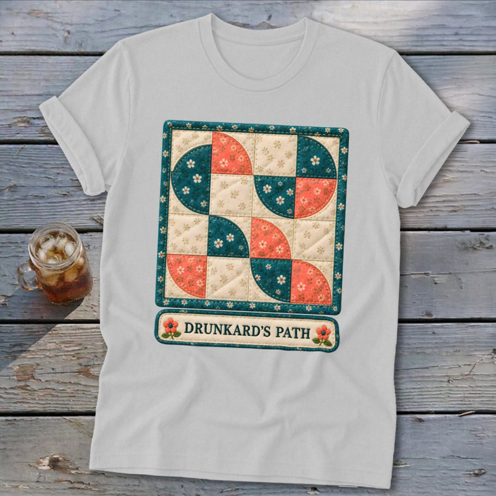 Drunkard's Path Faux Quilt Block Softstyle Tee