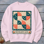 Drunkard's Path Faux Quilt Block Sweatshirt