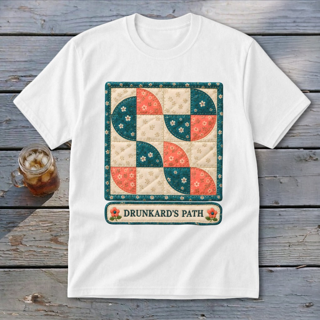 Drunkard's Path Faux Quilt Block Youth Tee