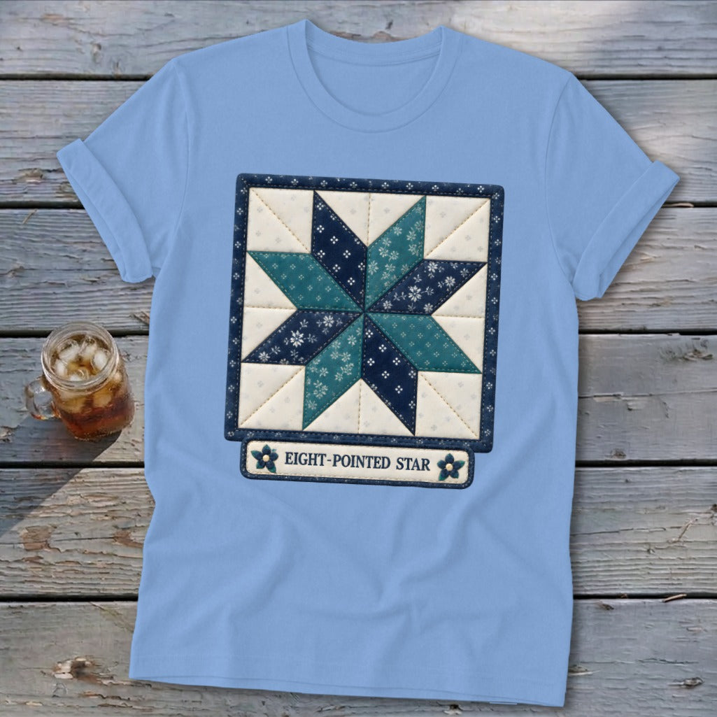 Eight-Pointed Star Faux Quilt Block Softstyle Tee