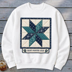 Eight-Pointed Star Faux Quilt Block Sweatshirt