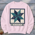 Eight-Pointed Star Faux Quilt Block Sweatshirt