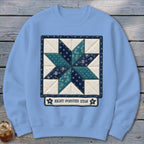 Eight-Pointed Star Faux Quilt Block Sweatshirt