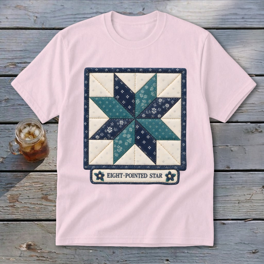 Eight-Pointed Star Faux Quilt Block Youth Tee
