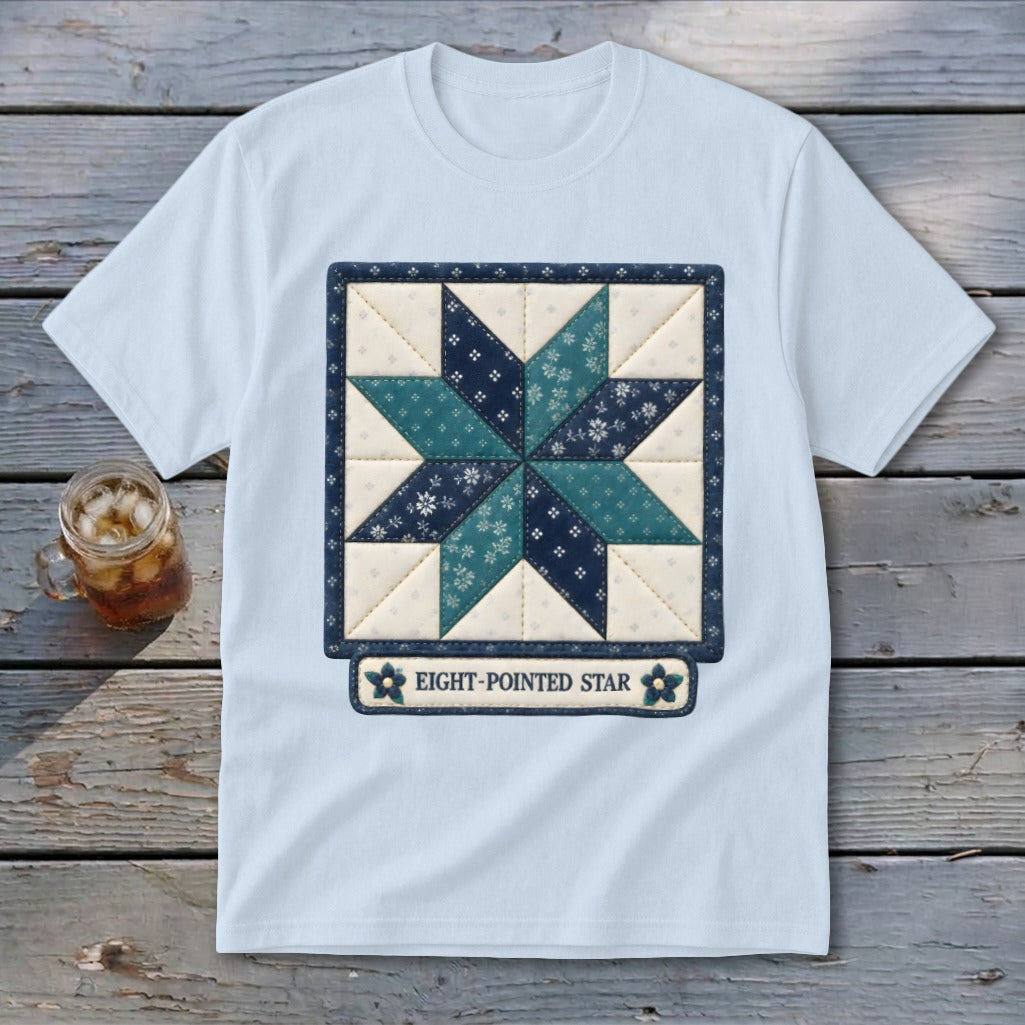 Eight-Pointed Star Faux Quilt Block Youth Tee