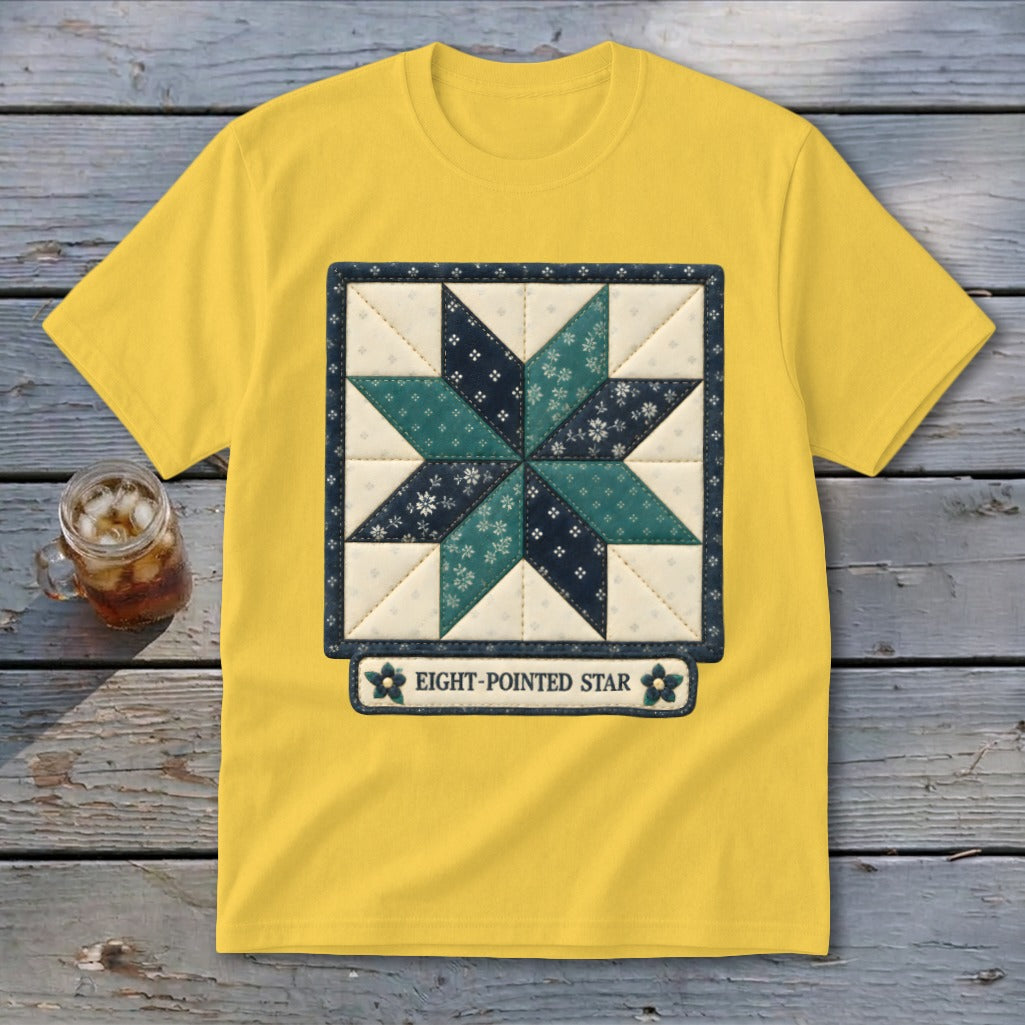 Eight-Pointed Star Faux Quilt Block Youth Tee