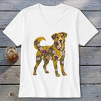 Floral Mountain Cur V-neck