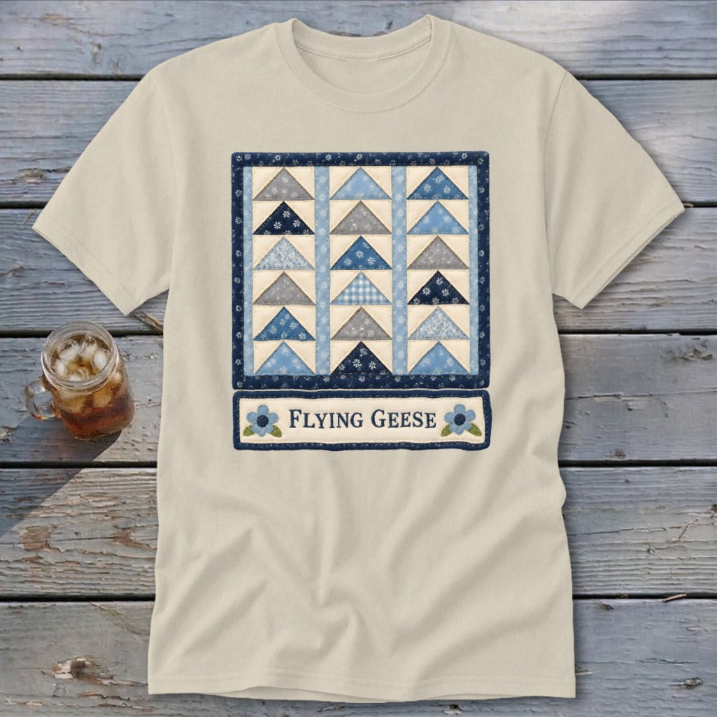 Flying Geese Faux Quilt Block Classic Tee