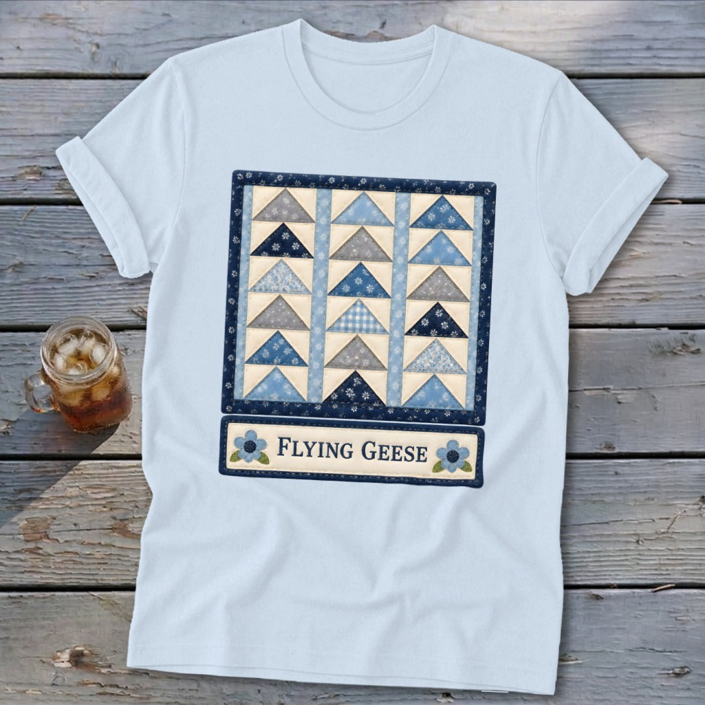 Flying Geese Faux Quilt Block Softstyle Tee
