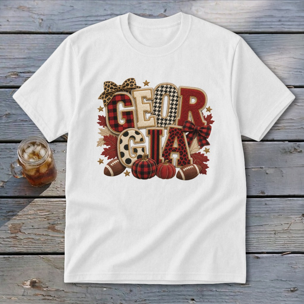 Georgia Faux Chenille Fall Patch Youth Tee