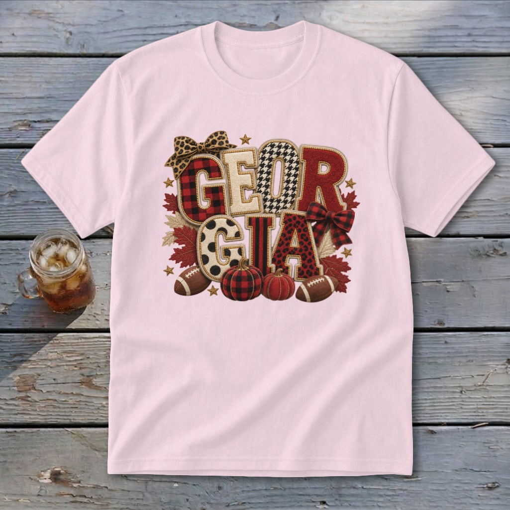 Georgia Faux Chenille Fall Patch Youth Tee