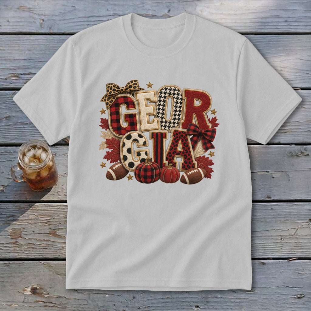 Georgia Faux Chenille Fall Patch Youth Tee