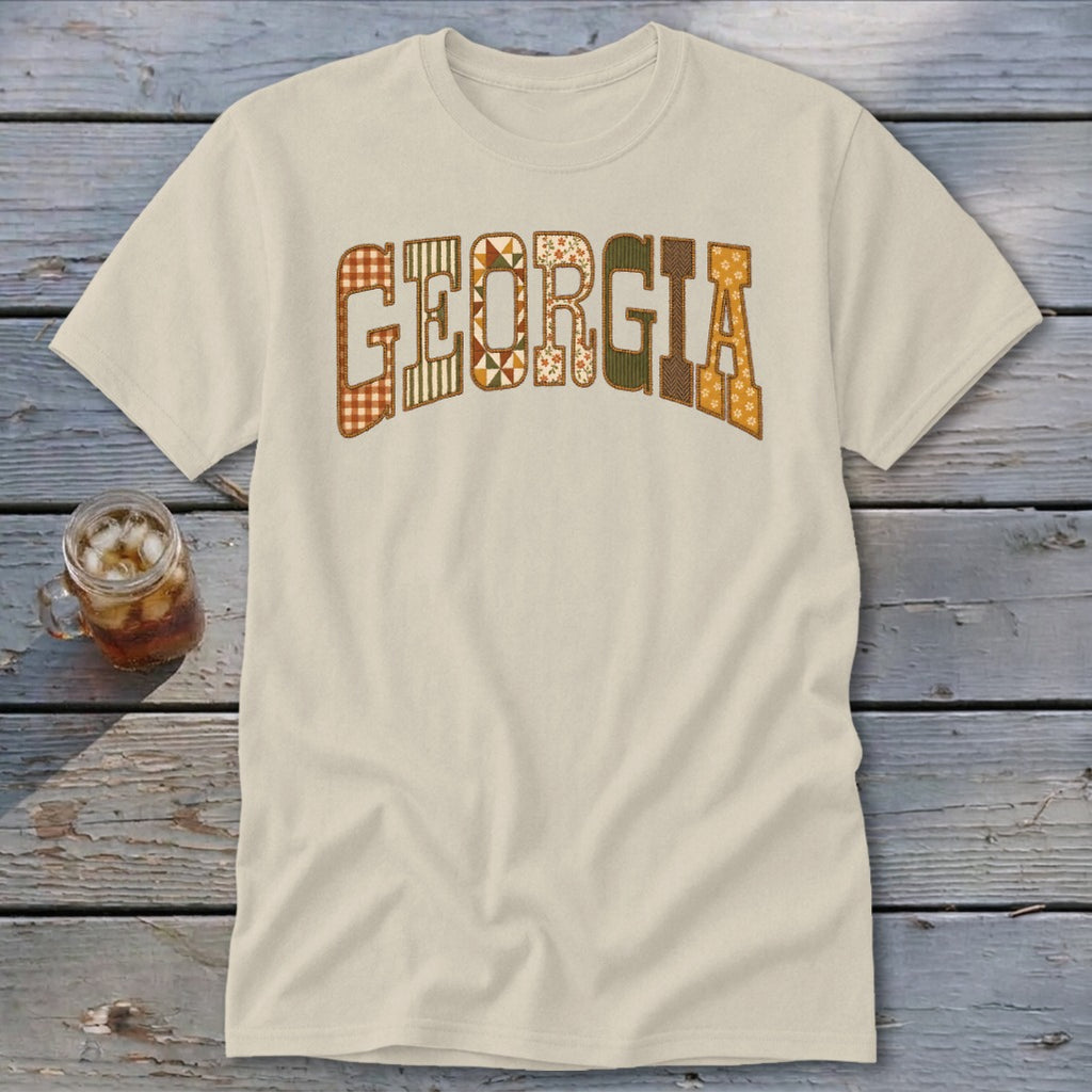 Georgia Faux Embroidery Letters Classic Tee
