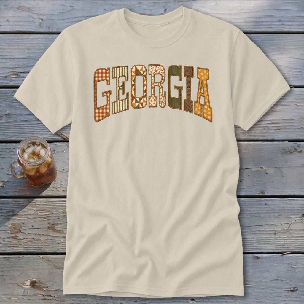 Georgia Faux Embroidery Letters Classic Tee