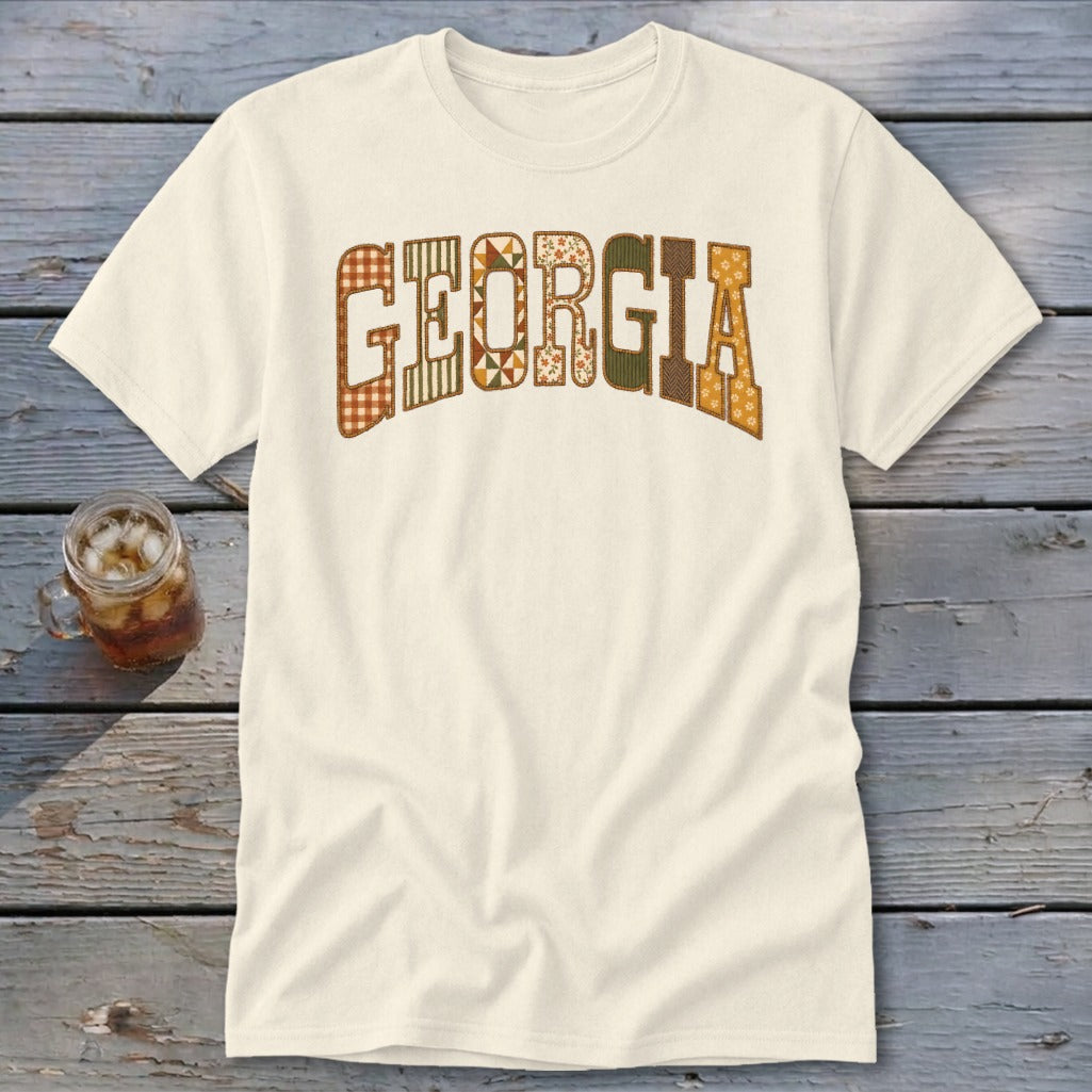 Georgia Faux Embroidery Letters Classic Tee