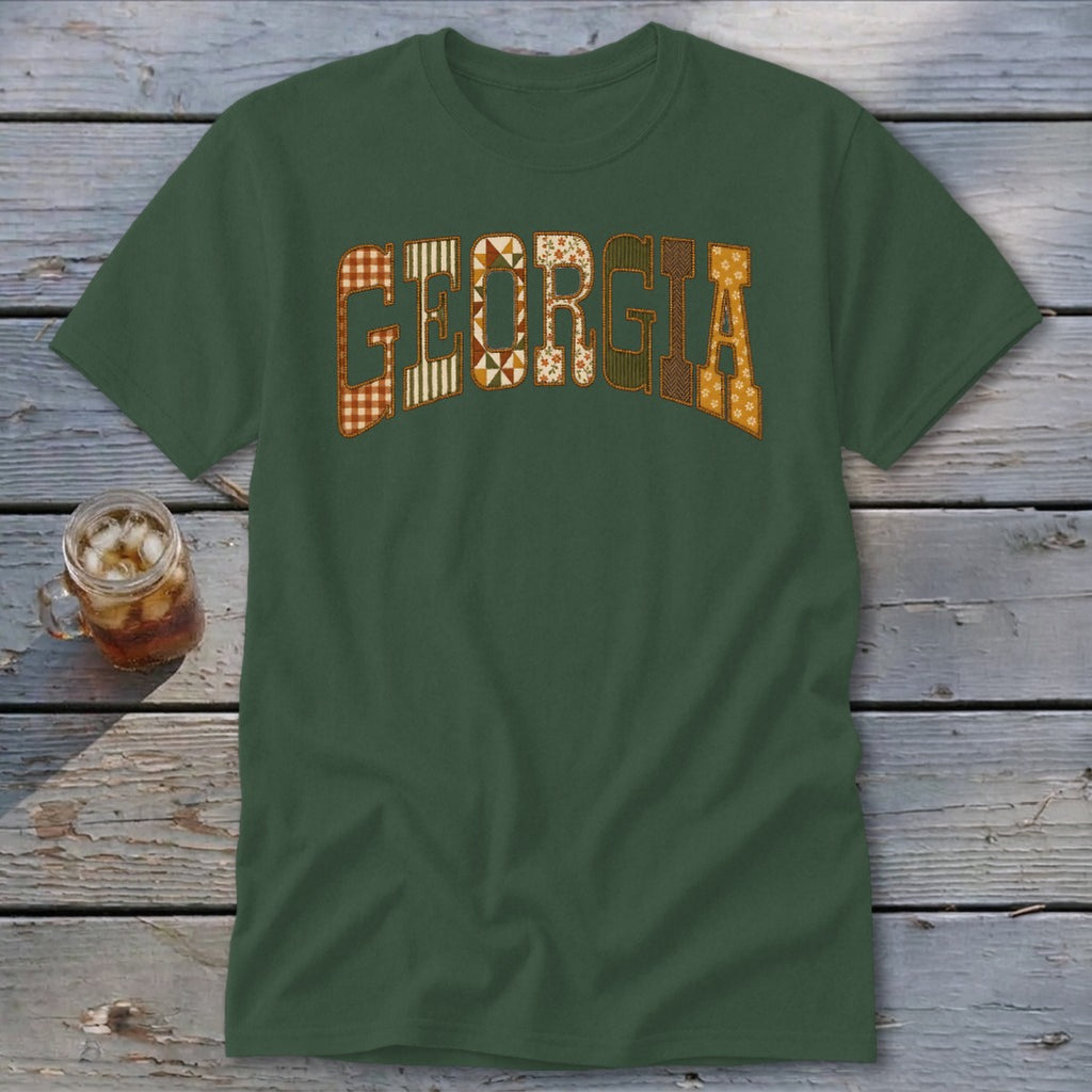 Georgia Faux Embroidery Letters Classic Tee