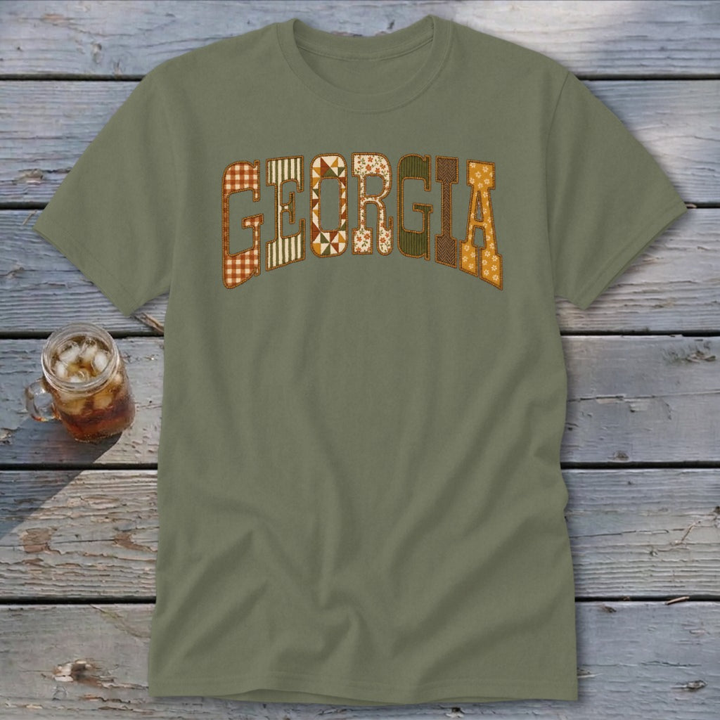 Georgia Faux Embroidery Letters Classic Tee