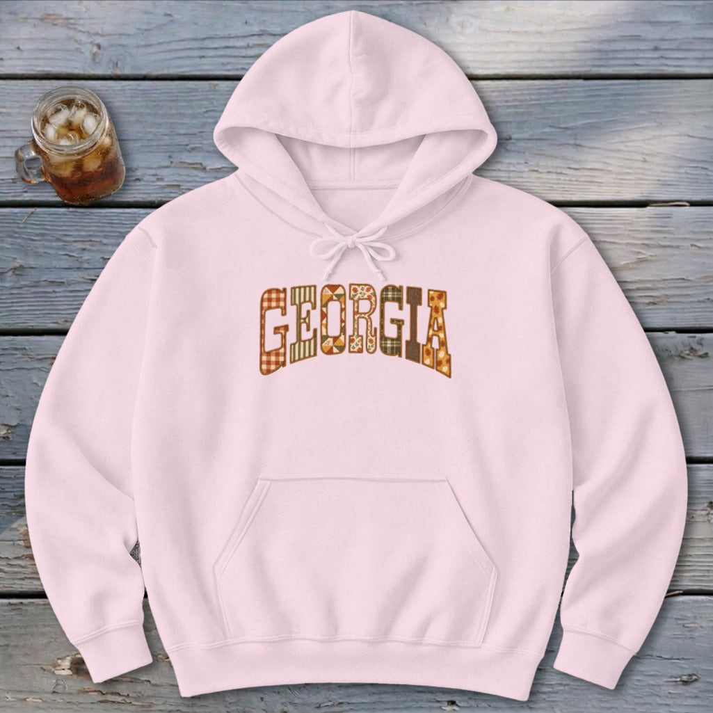 Georgia Faux Embroidery Letters Hoodie