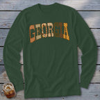 Georgia Faux Embroidery Letters Long Sleeve Tee