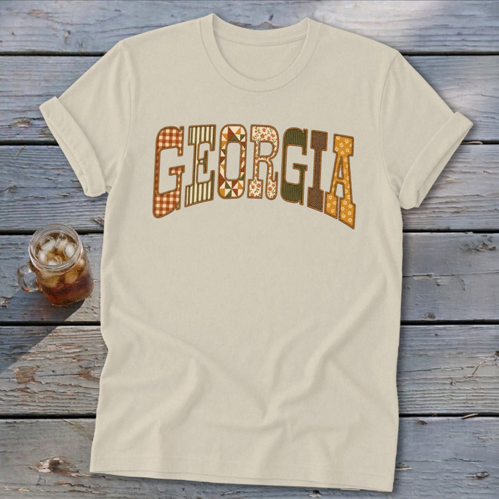 Georgia Faux Embroidery Letters Softstyle Tee