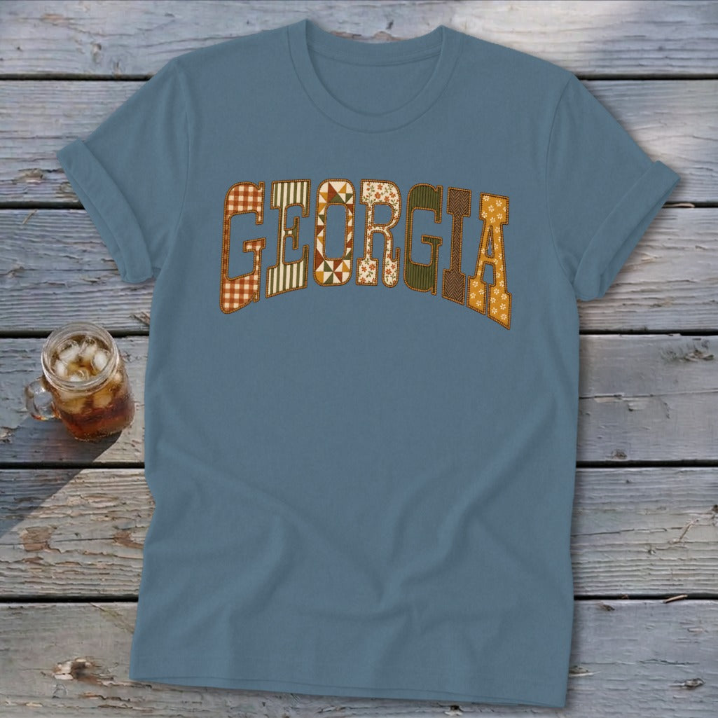 Georgia Faux Embroidery Letters Softstyle Tee