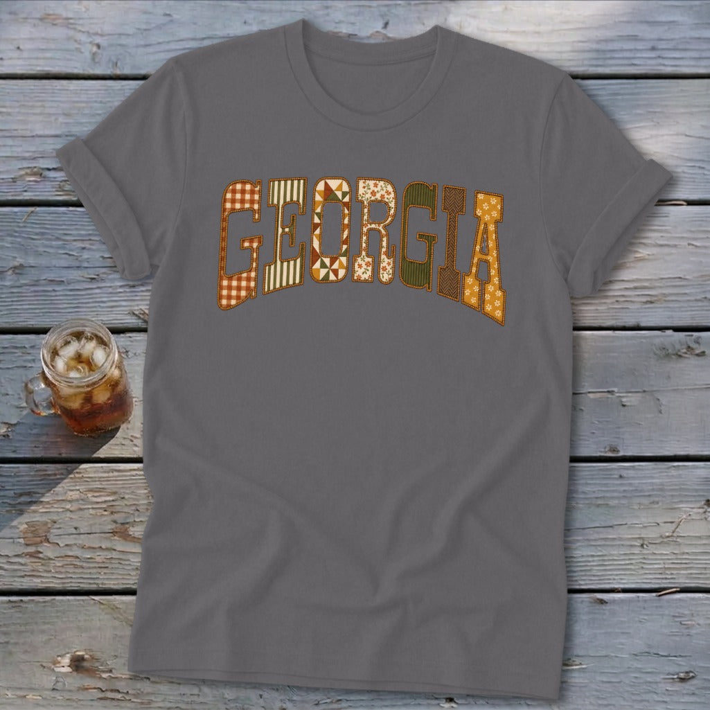 Georgia Faux Embroidery Letters Softstyle Tee