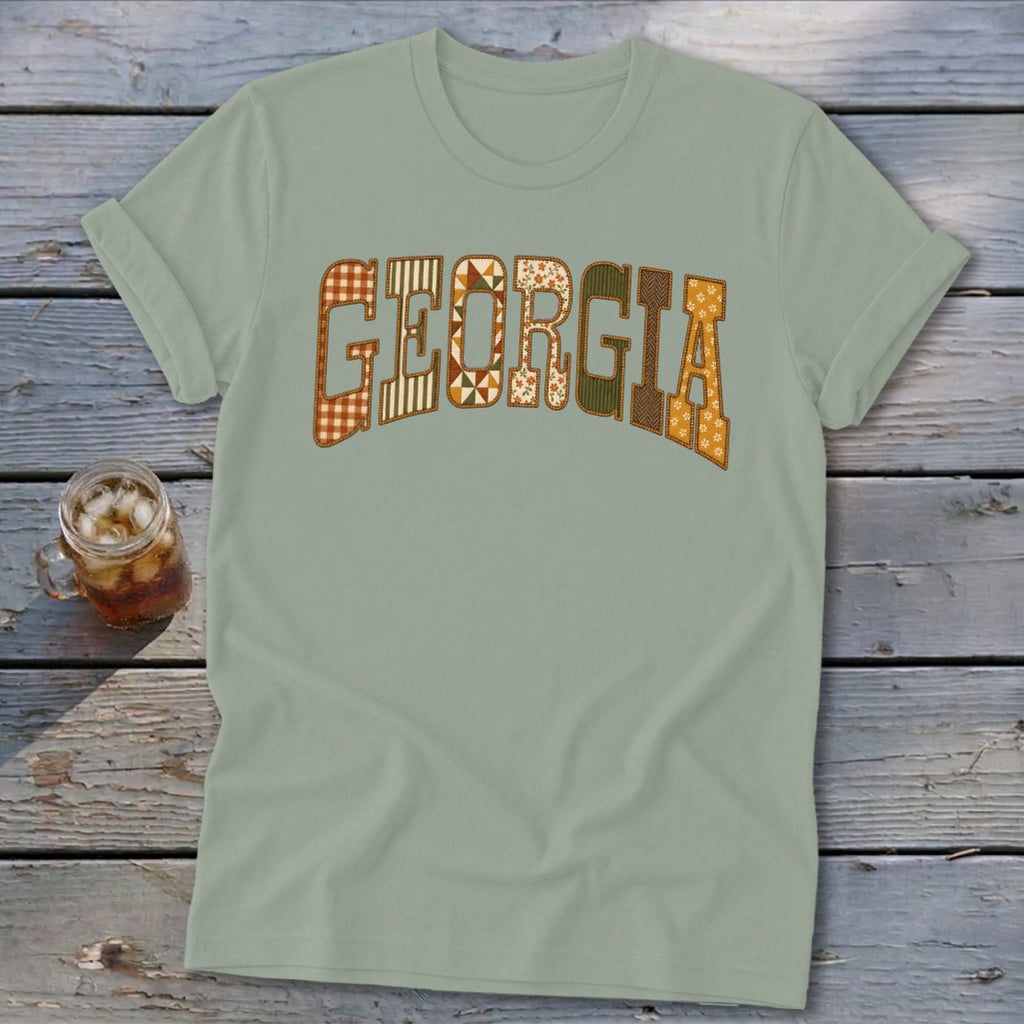 Georgia Faux Embroidery Letters Softstyle Tee