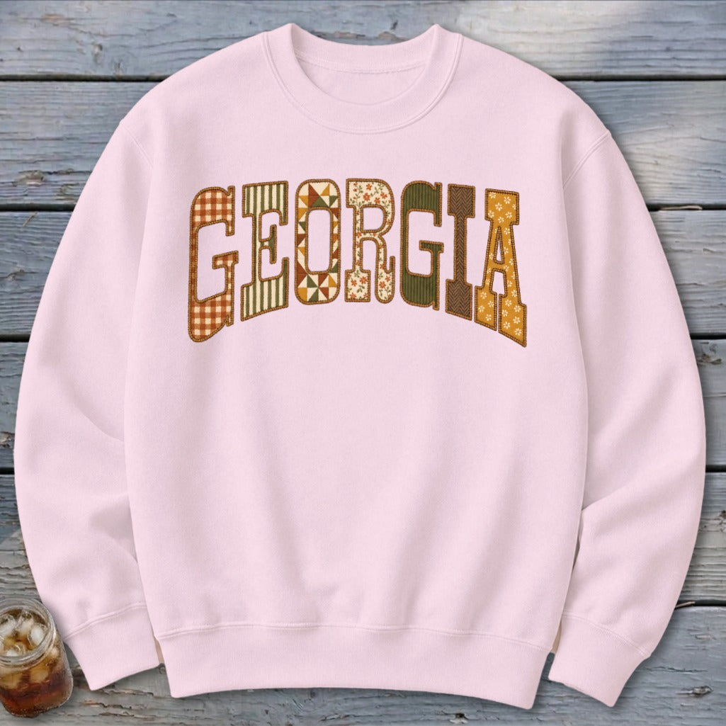 Georgia Faux Embroidery Letters Sweatshirt