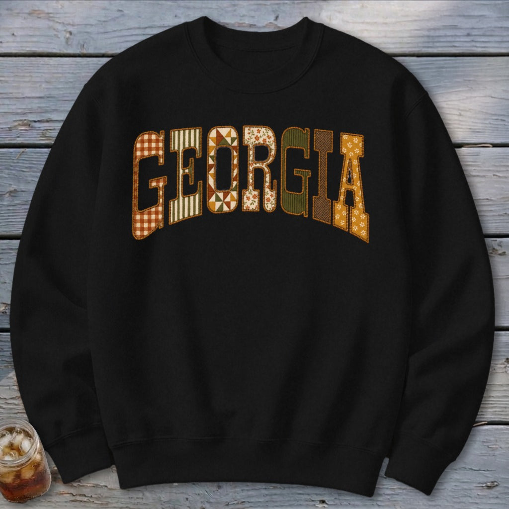 Georgia Faux Embroidery Letters Sweatshirt